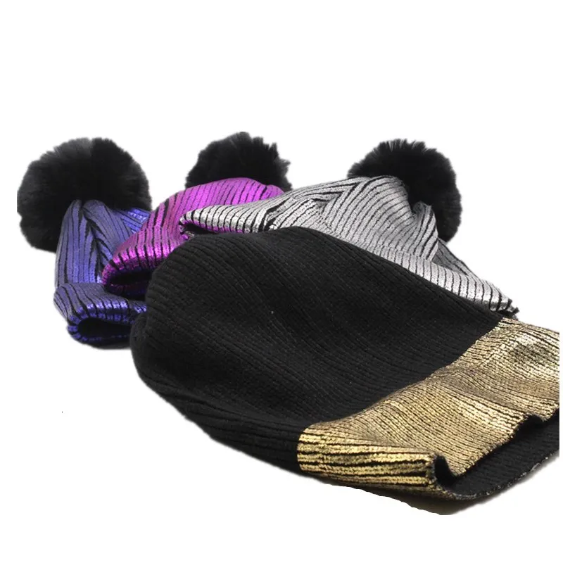 На зиму, теплый, для женщин вязаная шапка шапки с помпоном Beanie зимние шапки для женщин шапки Skullies женские Балаклавы с помпоном