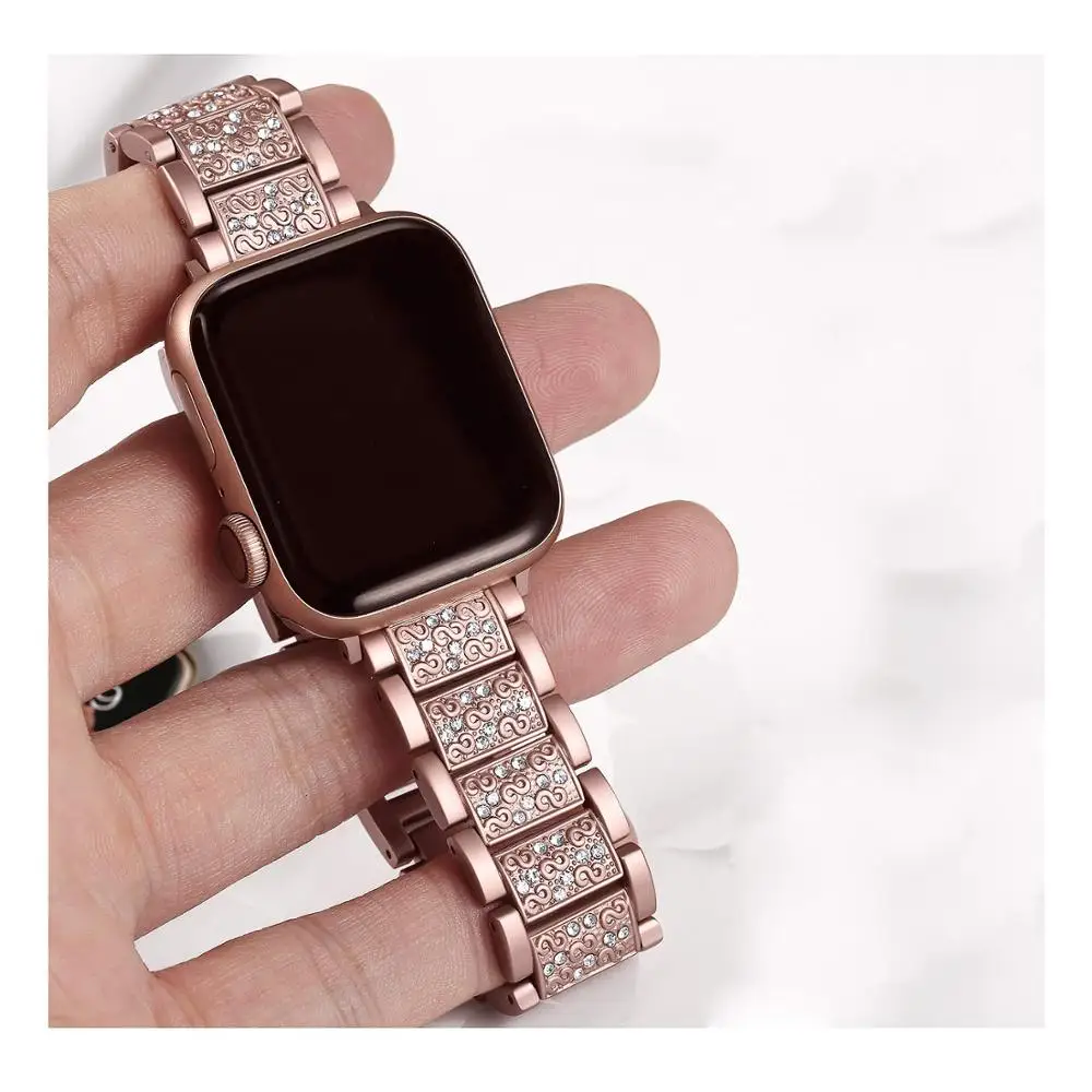 Silver Apple Watch Rose Gold Band  Apple Watch Band Women Silver - Women Band  Apple - Aliexpress