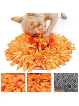 

Round Lion Head Washable Pet Snuffle Feeding Mat Dog Puzzle Toy Nosework Blanket