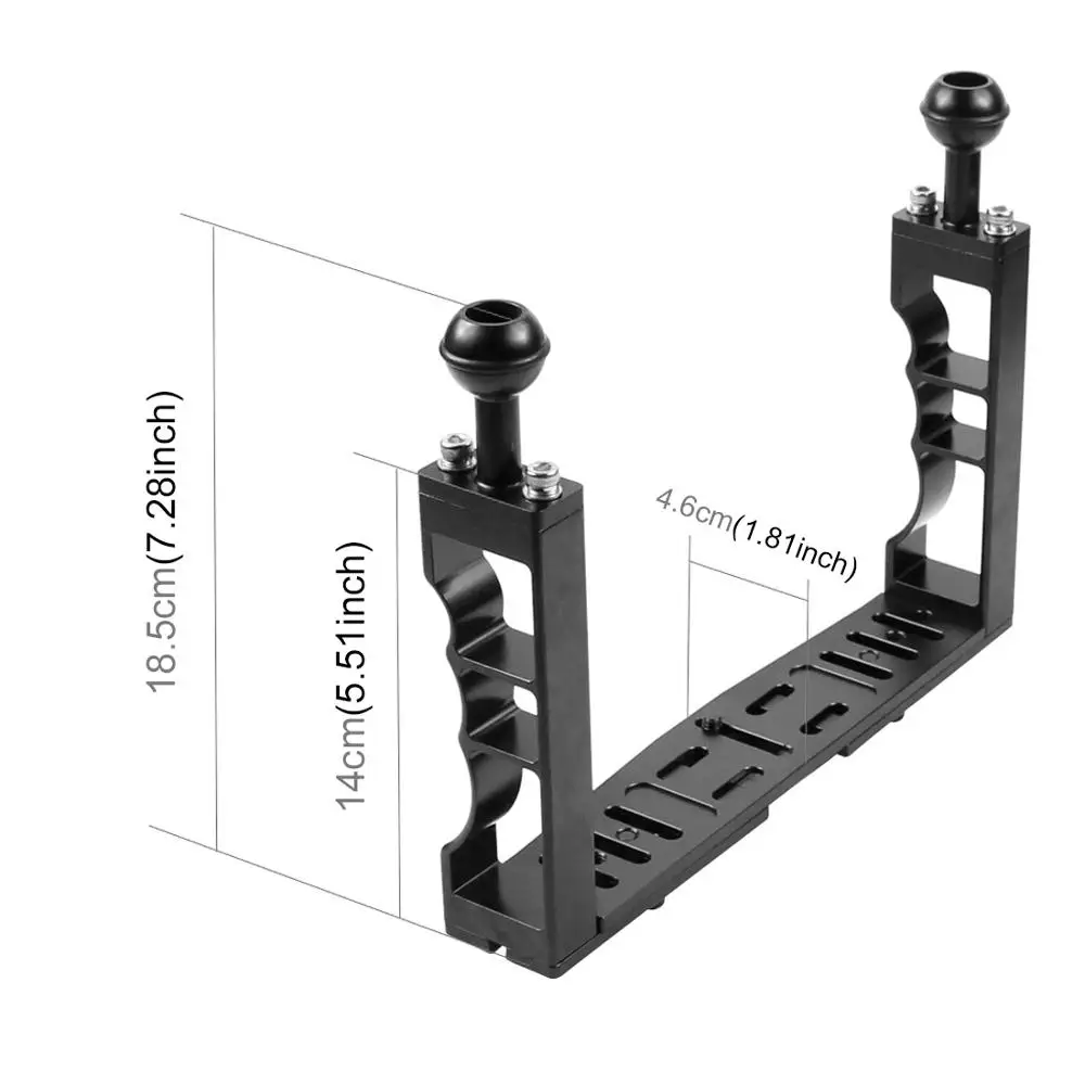 PULUZ CNC алюминиевый поддон стабилизатор с креплением для светового оборудования, держатель для дайвинга подводного Камера Корпус чехол для подводного плавания Крепление-лоток для GoPro/DSLR