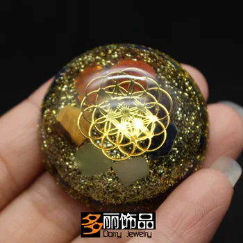 

Handmade Orgonite Pendant Necklace Flower of life Crystal Protection Chakra Healing Jewelry Gift