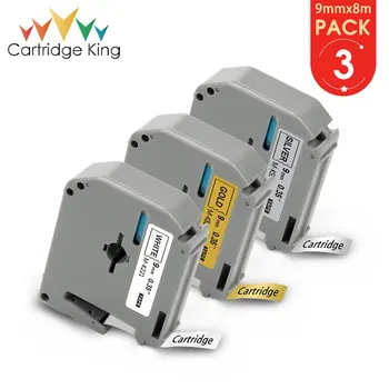

Cartridge King 3PK MK221 MK-221 MK-821 MK-921 9mm*8m Cartridge Printer Ribbon for Brother MK Tape PT-65 PT-70 PT-80 LabelMaker