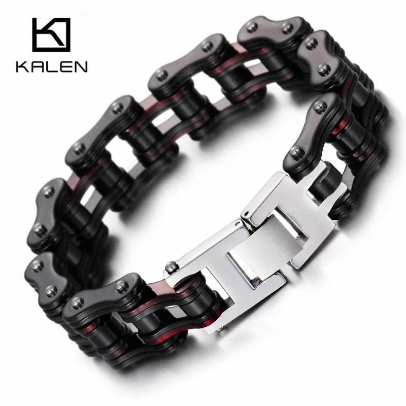 16 мм Ширина не сужающийся книзу массивный Нержавеющая сталь велосипед браслет-цепочка для Для мужчин большой уход за кожей лица маска Велосипедный спорт мотоцикл цепи Браслеты установить панк-рок ювелирные изделия