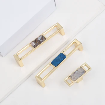 

Shell Stone Furniture Knobs Wardrobe Pulls Single Hole Square Shape Cabinet Pull Multi-purpose Auxiliary Durable Pull 48/102mm