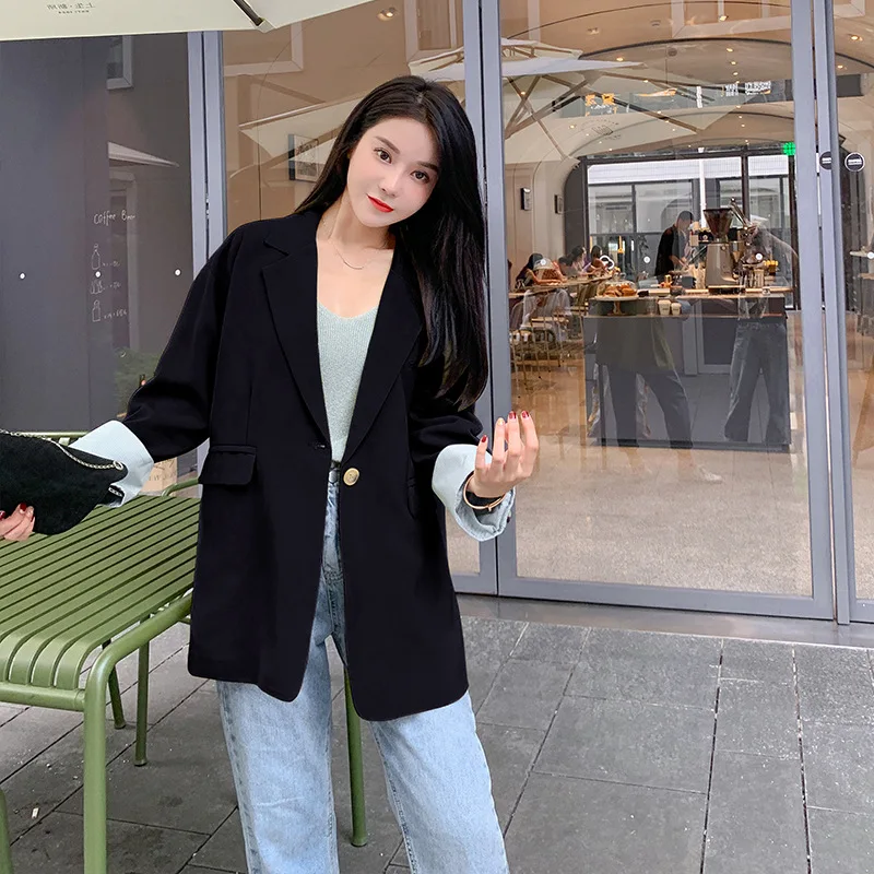 

Avocado Green Small Suit Women's 2019 Spring And Autumn New Style Loose Retro Slimming Coat Online Celebrity Casual Western Styl
