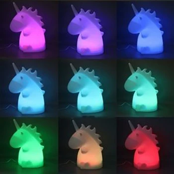 

Mini Unicorn Night Light LED Mood Night Lamp White/Colorful Cartoon Toy Intelligence Development Lighting Drop Shipping