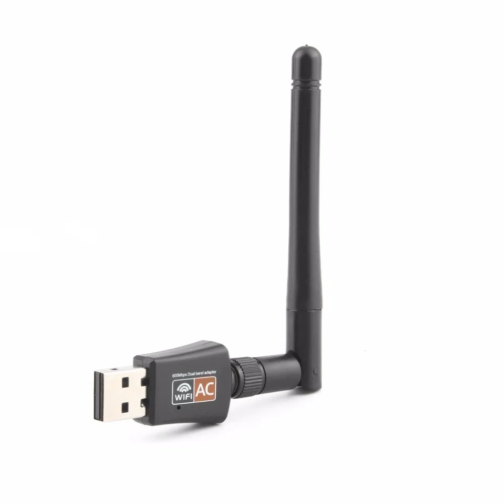 600 Мбит/с Двухдиапазонная беспроводная сетевая карта USB 2,0 WiFi LAN адаптер с антенной 802.11ac 5 ГГц 2,4 ГГц новое поступление