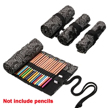 

12/24/36/48/72 Holes Cartoon Large Capacity Handmade Canvas School Supplies Leaf Stationery Pouch Pencil Bags Pencil Case Pen Ba