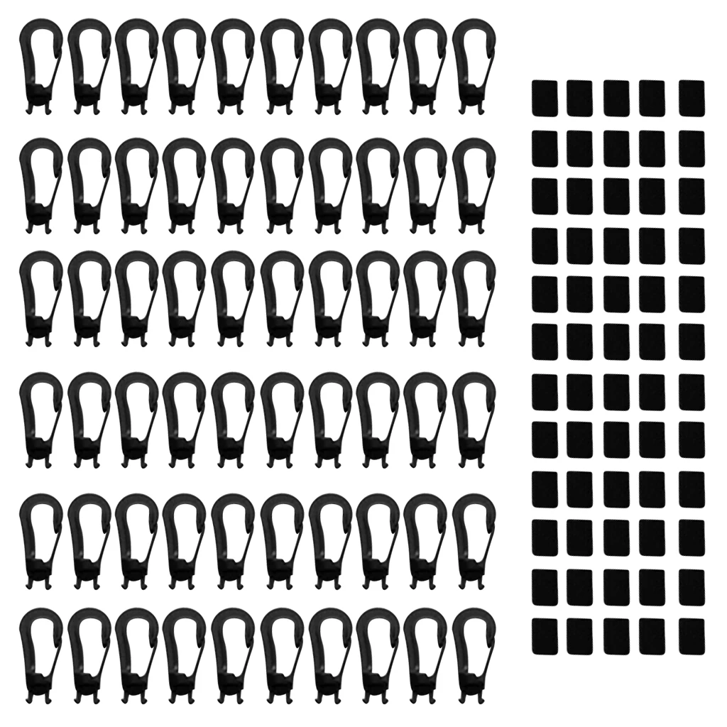 60 Pieces Plastic 5mm Elastic Cord Bungee Shock Cord Karabiner End Hooks