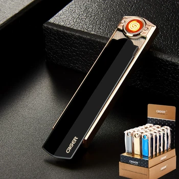 

Ultra Thin USB Plasma Lighter Rechargeable Electronic Lighter Induction Heating Wire Tungsten Lighter Metal Cigarette Windproof