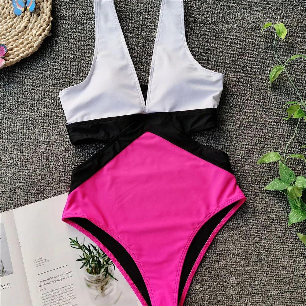 Vigorashely Sexy Tiefer V-Ausschnitt Bademode Damen Vintage Einteiliger Badeanzug 2026 Hochgeschnittener Monokini Badeanzug Schwimmbekleidung – Detail 29