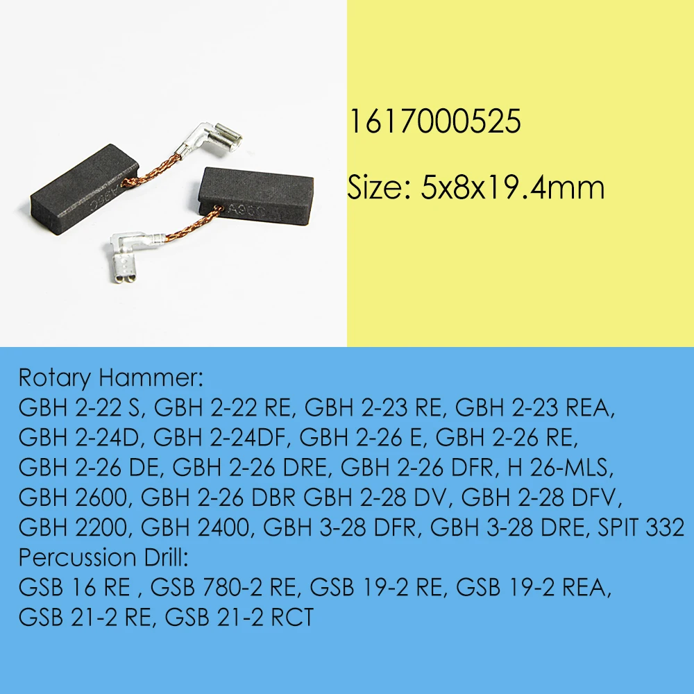 Оригинальные карбоновые щетки Bosch 1617000525 запасные части для замены GBH 2 24D 22 S 26 DFR