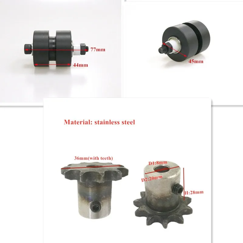 Один комплект резиновой гусеничной цепи металлическое колесо из нержавеющей