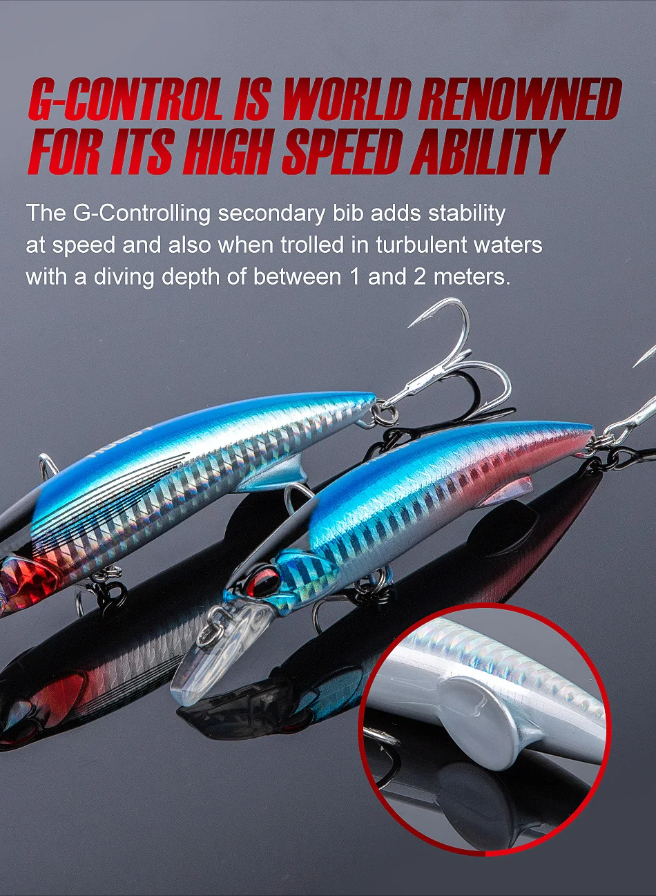 Noeby Heavy Sinking Minnow Angelköder 90 mm 46 g 110 mm 60 g Long Casting Trolling Wobbler Kunstköder Salzwasser-Angelköder – Detail 12