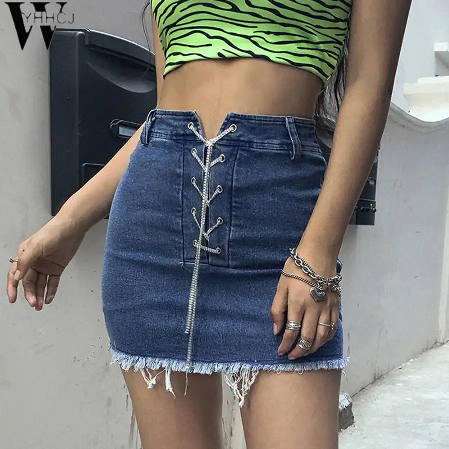 denim skirt clubbing outfit