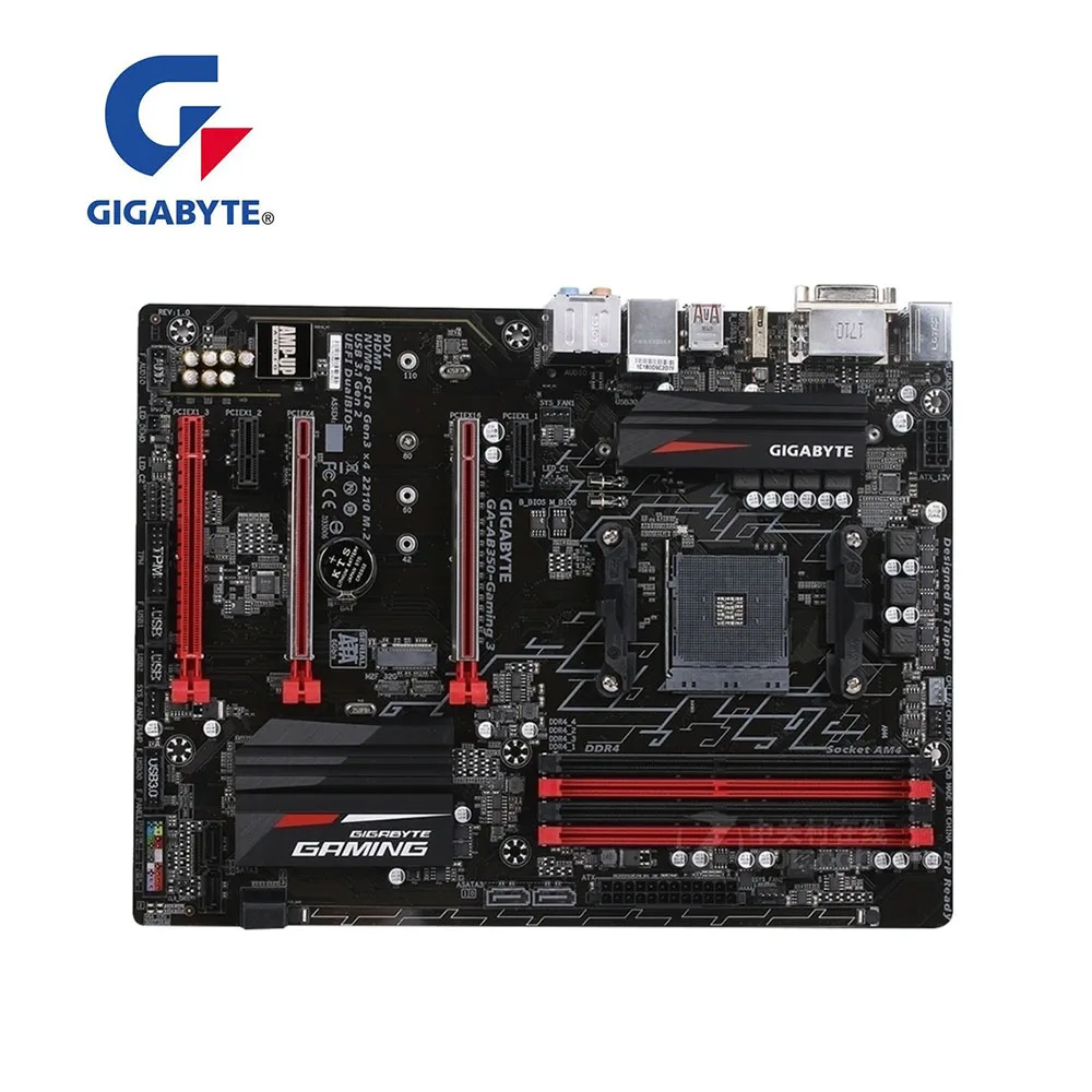 Материнская плата для GIGABYTE AB350-Gaming 3 Desktop GA-AB350-Gaming DDR4 B350M B350 Socket AM4 б/у материнская |