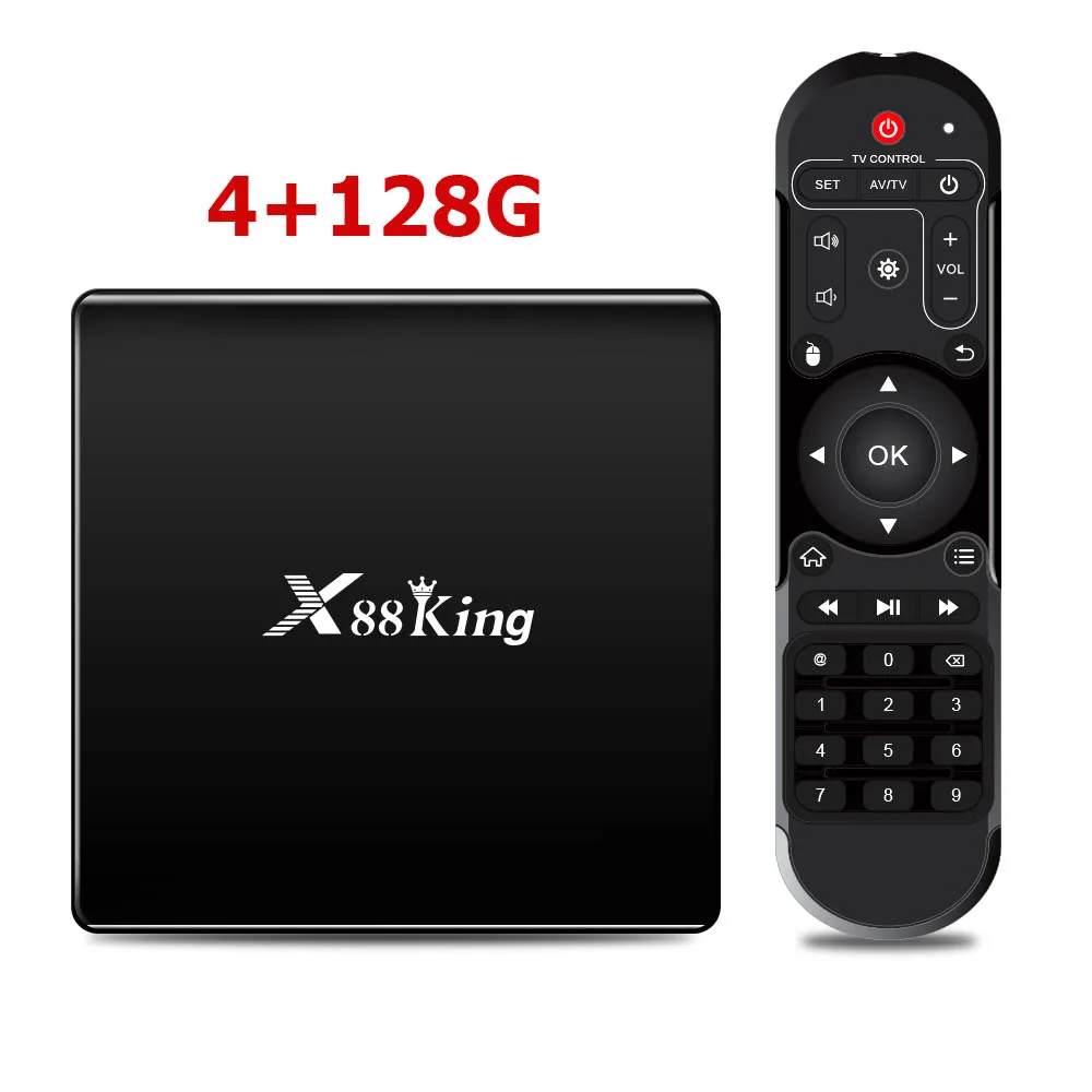 X88 King 4 ГБ 128G Amlogic S922X Android 9,0 tv Box двойной Wifi BT5.0 4K Google Play Store Netflix Youtube медиаплеер - Цвет: x88king black