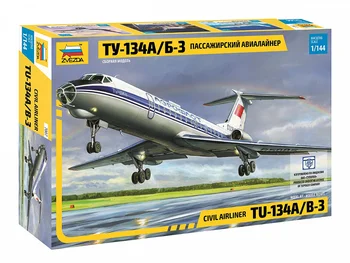 

Сборная модель ЗВЕЗДА / ZVEZDA - Пассажирский авиалайнер Ту-134А/Б-3 1:144 58 деталей 7007