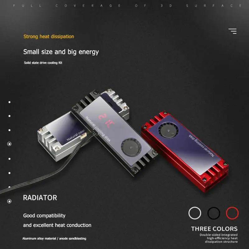 Радиатор SSD алюминиевый радиатор кулер теплоотвод радиатор для M.2 PCI-E NVME 2280 SSD Охлаждающий радиатор