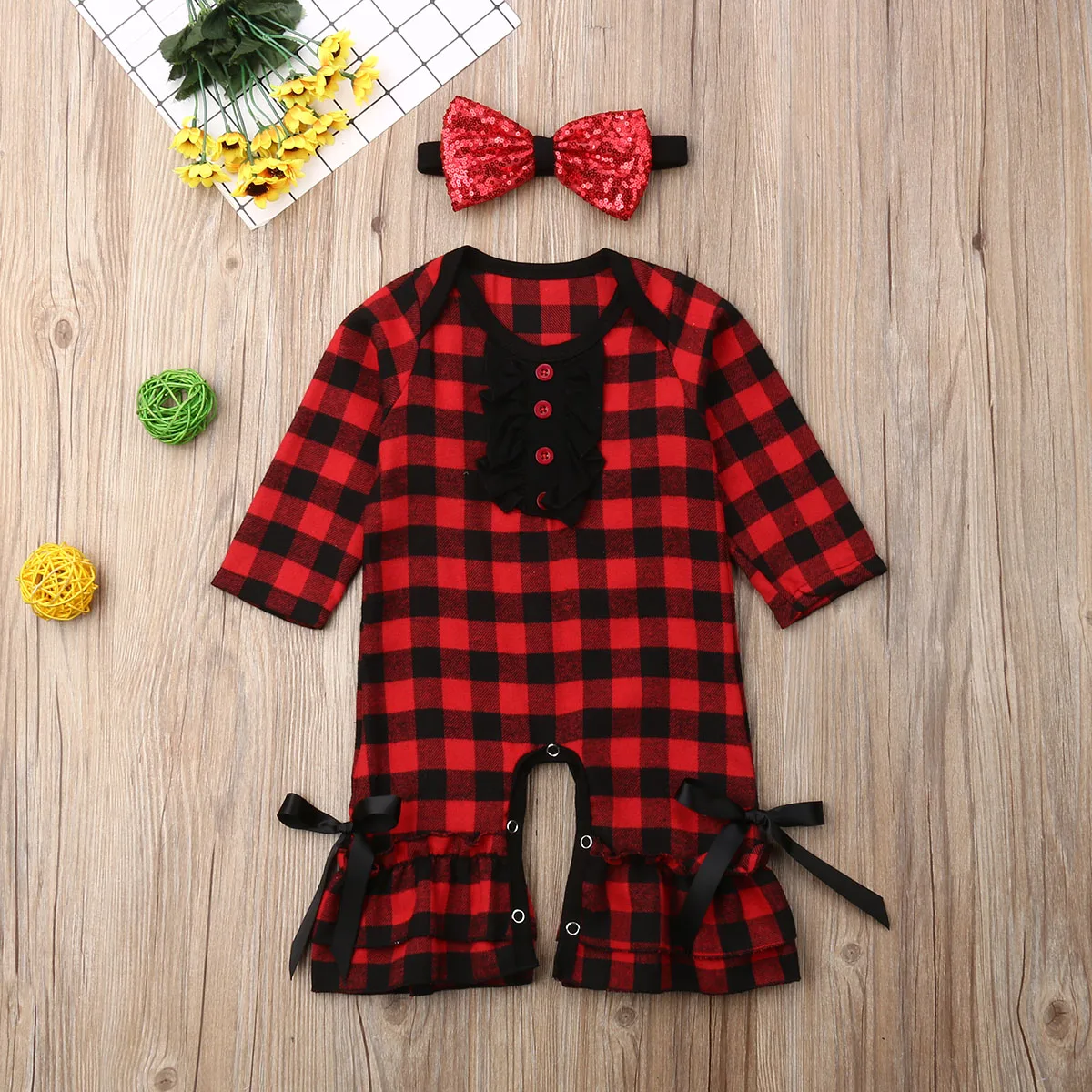 Emmababy одежда для маленьких девочек в клетку с длинными рукавами, комбинезон, гимнастический костюм, одежда