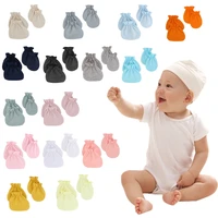 Baby Soft Cotton Gloves Foot Covers Set Anti Scratching Mittens Socks Face Protection Gloves Sox Kit for Newborn Infants 1