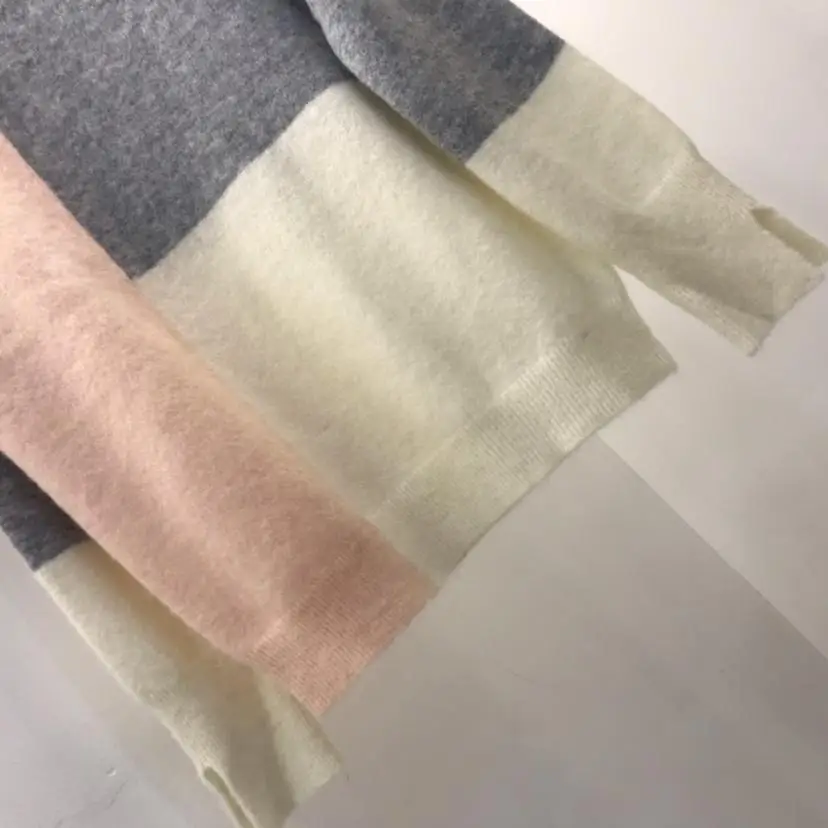 Новая дамская мода с длинным рукавом пикантные Colorblock(цветовой блок), вязаный пуловер с круглым вырезом 0920