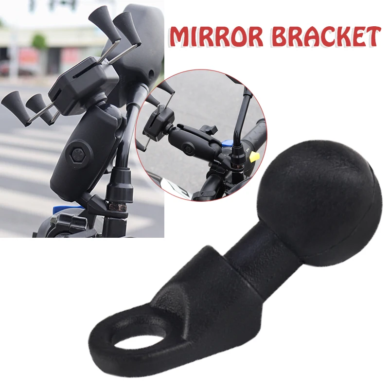 

1pc Motorcycle Angled Base Ball Head Adapter Handlebar Mirror Bracket Work For RAM Mounts For Camera Smartphone GPS