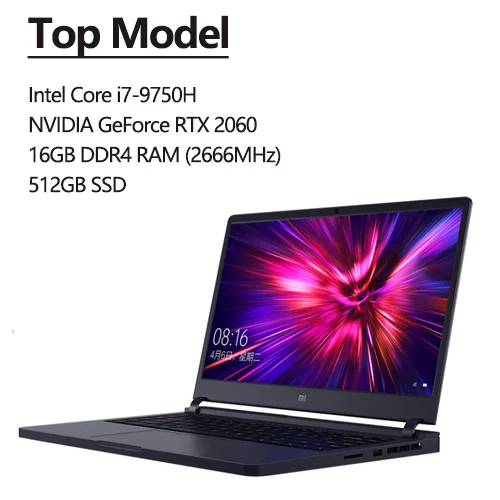 Top Model Игровой ноутбук Xiaomi 15,6 дюймов i7-9750H/i5-9300H Hexa Core 8 ГБ/16 Гб ram 512 ГБ SSD GTX 1660 Ti/RTX 2060 - Цвет: Top Model