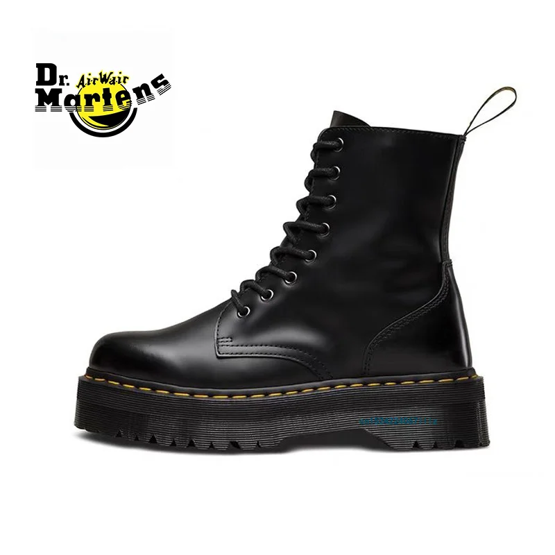 Dr.Martens Botines con cremallera lateral y parte inferior gruesa para  mujer, botines femeninos con plataforma de cuero, planos informales, a la  moda|Botas hasta el tobillo| - AliExpress