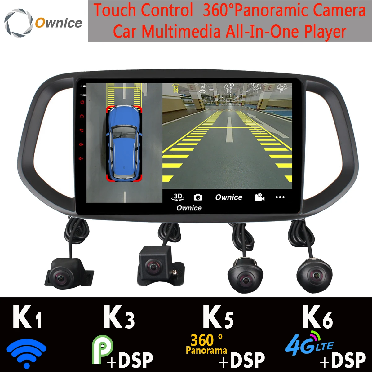 360 ° 4 × DVR AHD камера 4G SIM Android 9 0 8Core + 64G SPDIF DSP CarPlay автомобильный мультимидийный