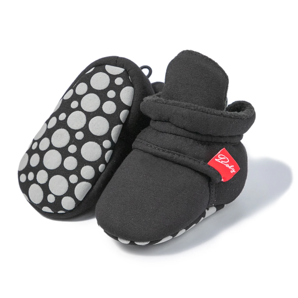 Baby Shoes KIDSUN Baby Girls Sock Shoes Infant Boys Autumn Winter Solid Color Cotton Sole Anti-slip Flat Toddler Crib First Walkers