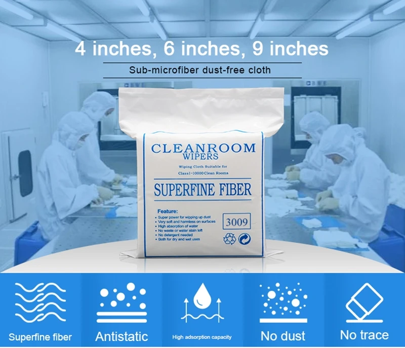 9x9inch 100-Class Ultra-Fine Cleanroom Wiper - Laser Edge-Sealing, Anti-Static, Soft Dust-Free Wipers for Industrial PCB and LCD Cleaning Description Image.This Product Can Be Found With The Tag Names Cheap Device Cleaners, Computer Office, Device Cleaners, High Quality Computer Office