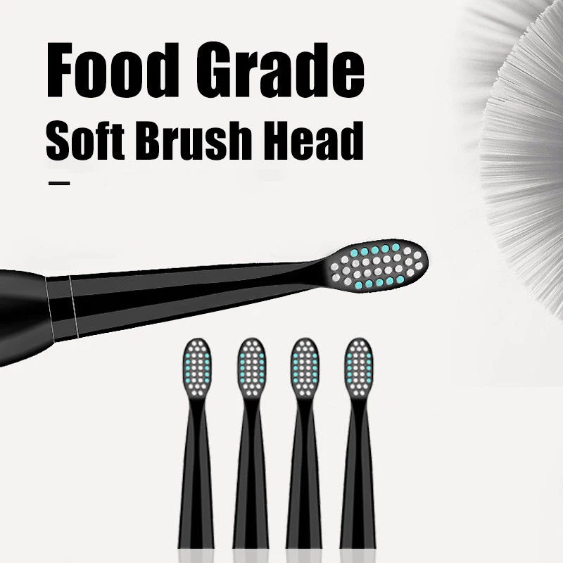 5 Mode Sonic Rechargeable Electric Toothbrush 4x Brush Heads Waterproof Ipx7 Charging, Black (Normal Usb Charging) 5 Mode Sonic Rechargeable Electric Toothbrush 4x Brush Heads Waterproof Ipx7 Charging, Black (Normal Usb Charging)