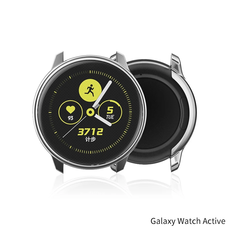 Мягкий чехол для часов TUP для samsung galaxy watch active 2 44 мм 40 мм, защитный чехол для экрана с полным покрытием - Цвет: Silver
