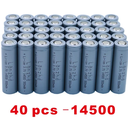 6-60 шт) 14500 900mAh 3,7 V литий-ионная аккумуляторная батарея AA литиевая батарея для светодиодных фонарей, налобный фонарь, мышь - Цвет: 40 PCS 14500