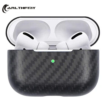 

2020 New For AirPods Pro Carbon Fiber Case Slim-Fit Dustproof Shockproof Wireless Charging Case for Apple for Airpods Pro