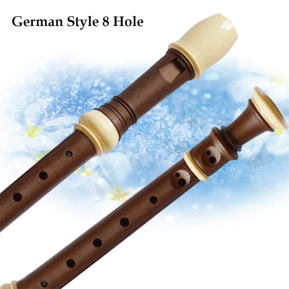 Soprano Recorder 8 Holes Long Flute German Style C Key Colorful Transparent Recorders Music