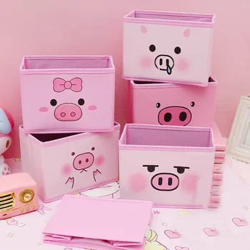 

Newly Mackup Pencil Holder Leather Pencil Holder Desktop Pig Cute Storage Box Office Bedroom VA88
