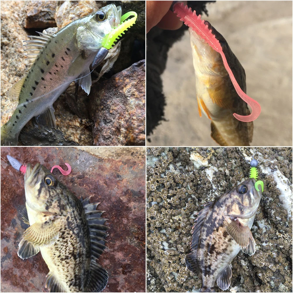 Floating Fishing Lure TPE Soft Bait 12pcs 50mm 0.4g Trout Jig Soft Lure Rock Wobblers Swimbait TEUKIM