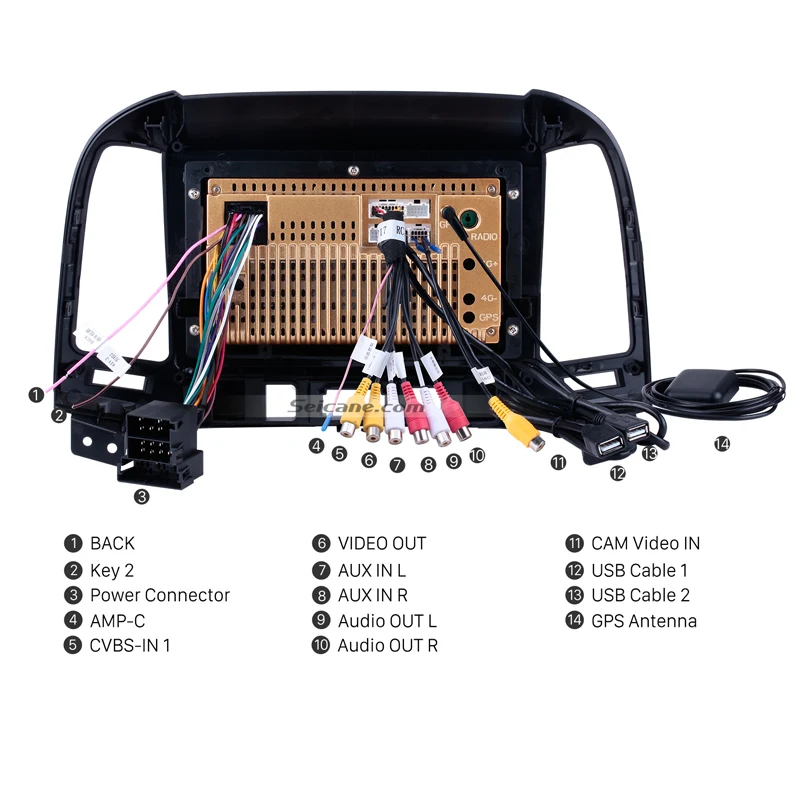 Seicane 2 din Android dvd-плеер Bluetooth GPS навигация радио для 2005 2006 2007 2008 2009 2010 2011 2012 HYUNDAI SANTA FE