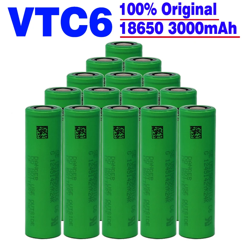 Original 18650 Battery 3.7V 3000mAh rechargeable Li-ion battery for sony US18650 VTC6 Electronic cigarette toys tools flashligh