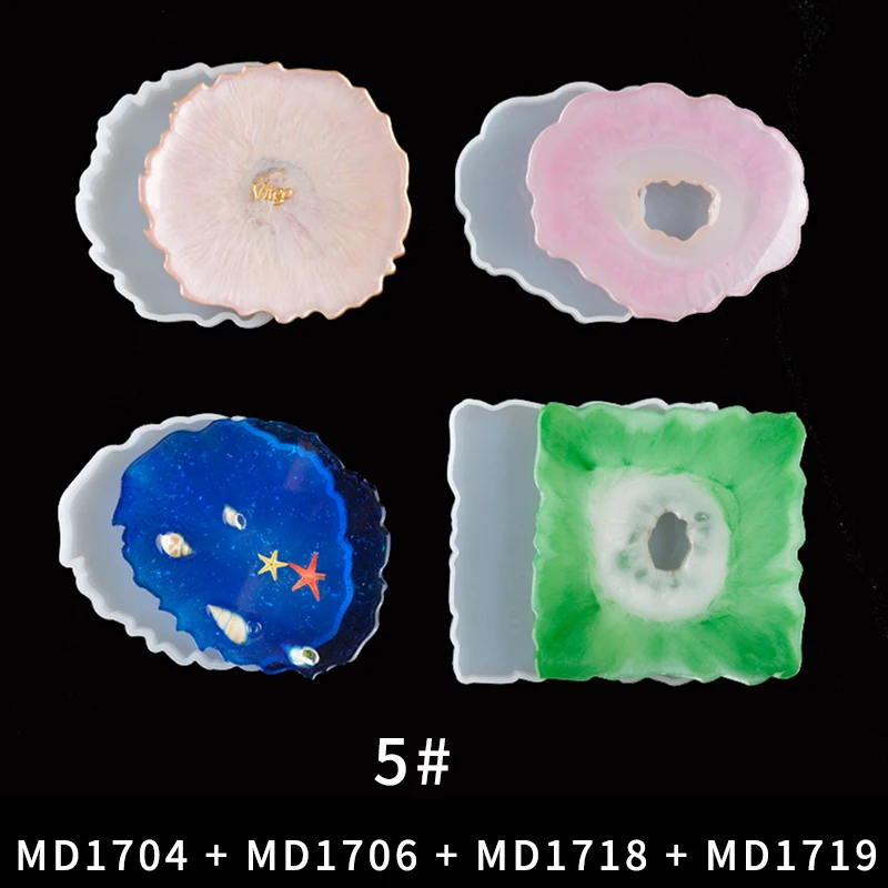 

9pcs Coaster Silicone Molds Epoxy Resin Molds Coaster DIY Geode coasters Mould Resin Casting Molds Jewelry Tools