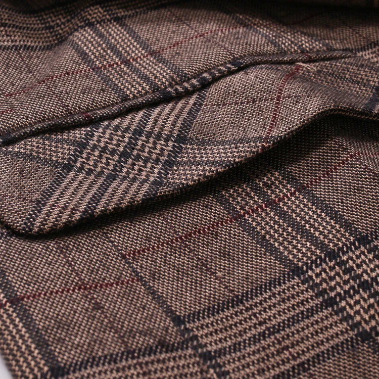 Осень и Новинка зимы продукты Для мужчин Slim Fit Топы Повседневное в клетку два зерна Однобортный пиджак 9763