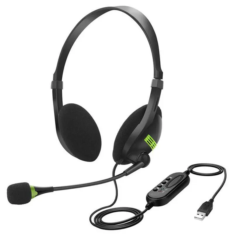kowkaka USB Headset Wired with Microphone Noise Cancelling MIC Computer Headphones Business Headset for Call PC Laptop