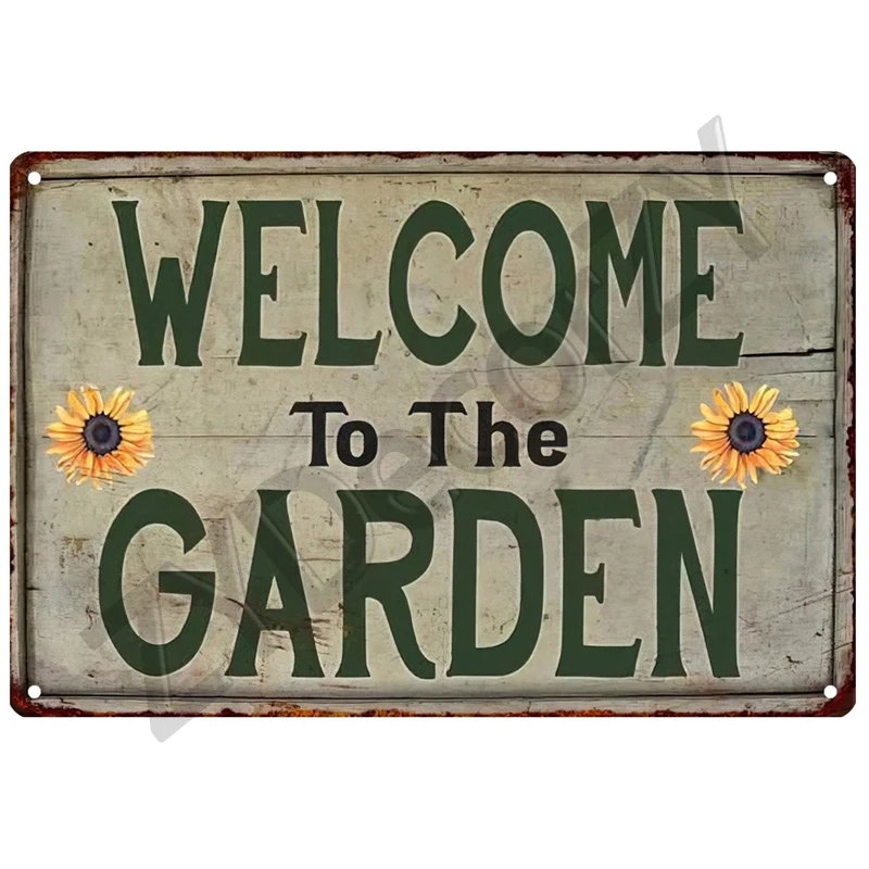 Metal Wall Signs Garden Retro Tin Sign Poster Vintage Wall Poster Decorative Wall Plate Kitchen Plaque Vintage Decor Accessories