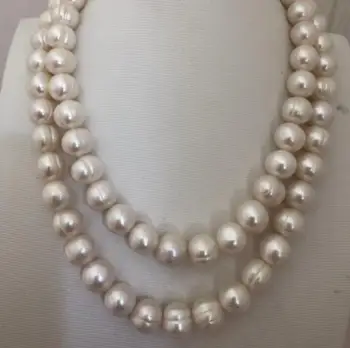 

Jewelry Free Shipping gorgeous12-13mm south sea white pearl necklace 925silver