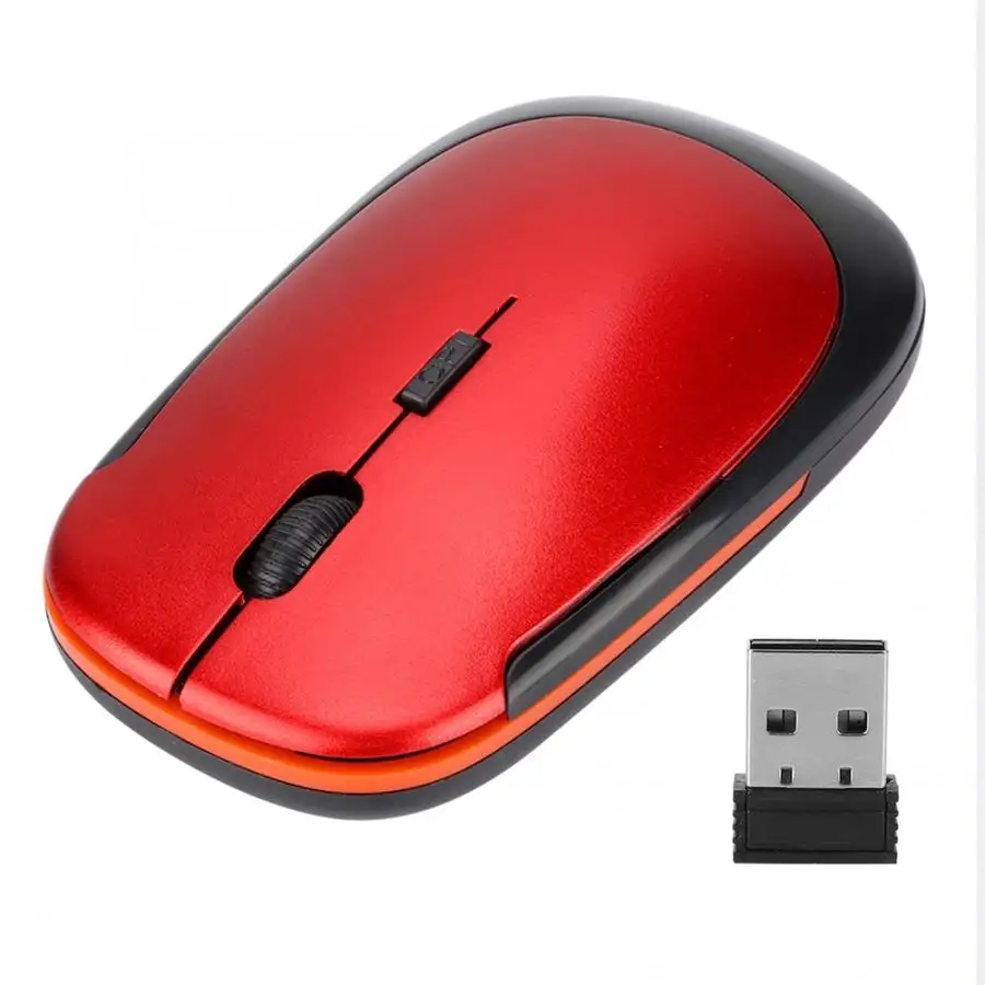 Красный Ультратонкая 2,4G 1200 dpi USB Беспроводная мышь эргономичная оптическая мышь для ноутбука USB мышь - Цвет: Красный