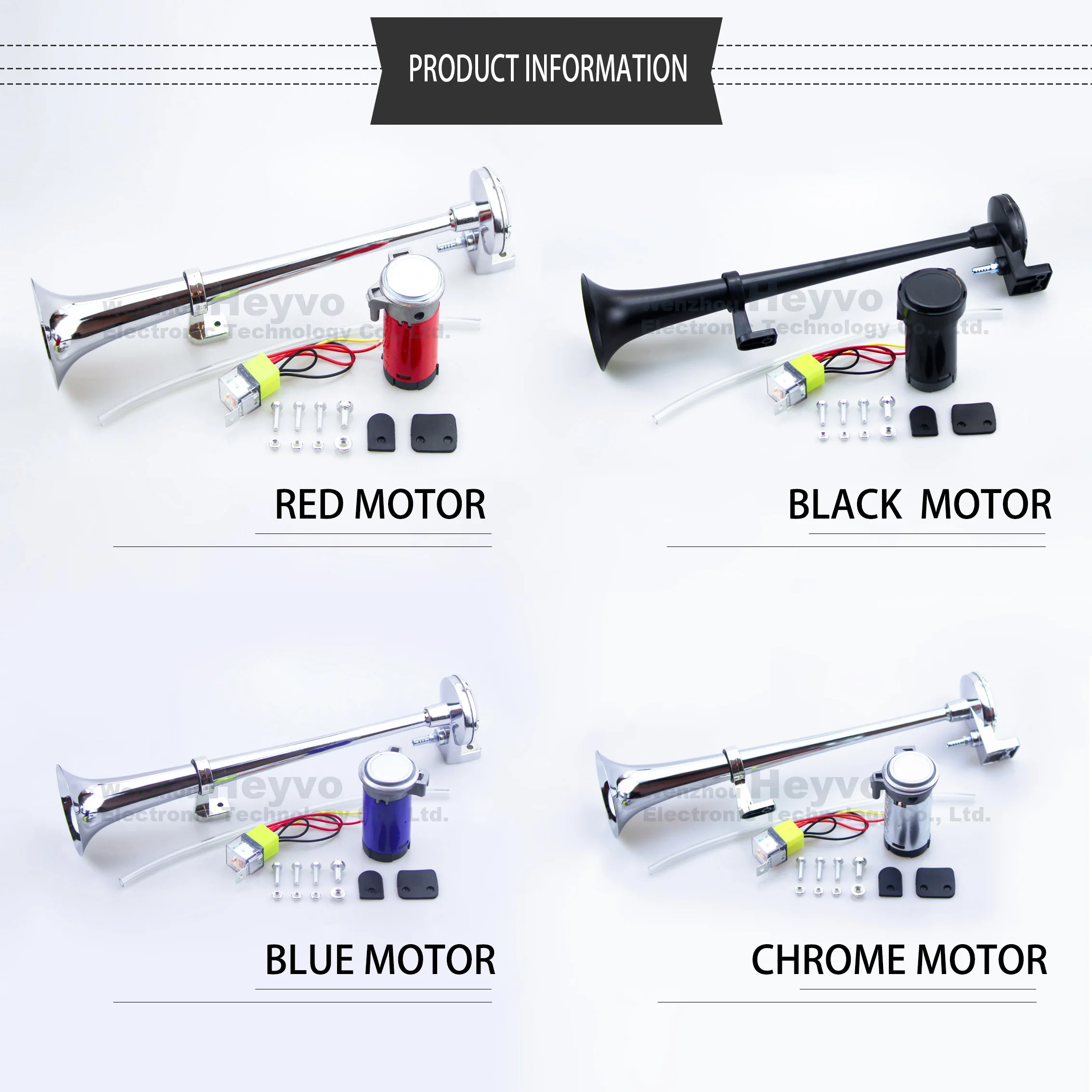 12V / 24V 17 inch 150DB air horn with compressor, car horn, truck horn, marine train, motorcycle, motorcycle