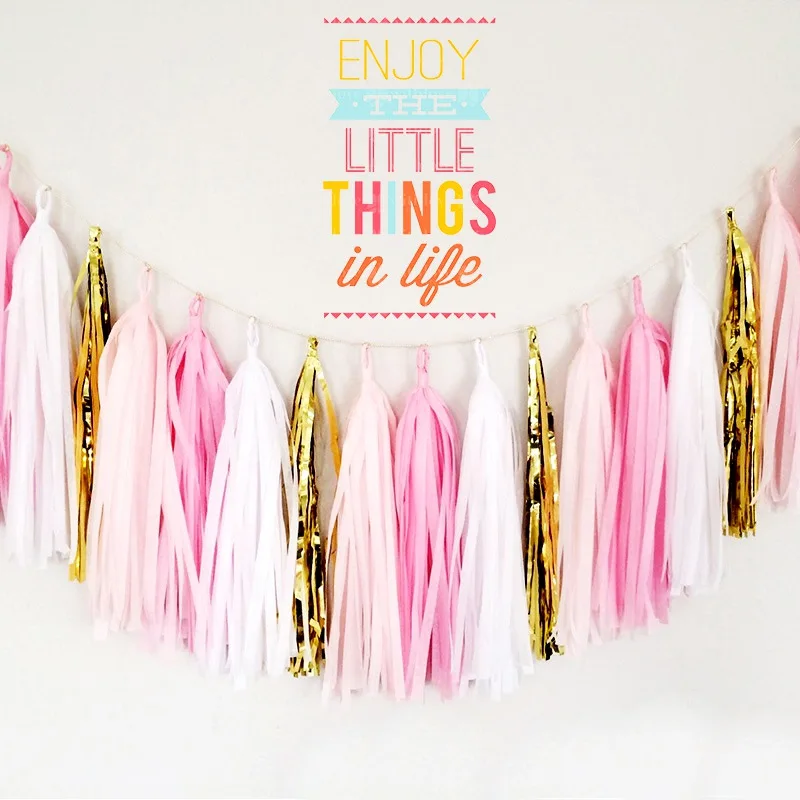 5 шт./лот баннер из салфетки с кисточками флажки гирлянда Висячие на день рождения