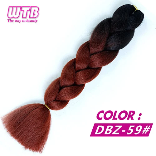 WTB длинные красные розовые Ombre Jumbo синтетические плетеные волосы для женщин крючком косички прическа высокая температура косички из волокна волос - Цвет: #60